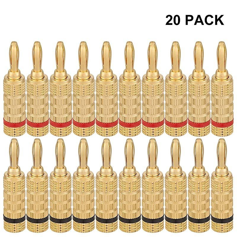 WG3333 24k Gold Plated Speaker Banana PlugsClosed Screw Type 10 Pairs 20 PLUGS