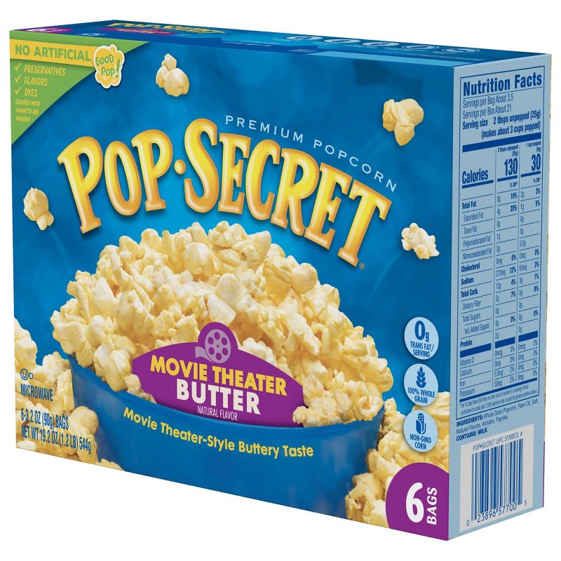 Pop Secret Movie Theater Butter Microwave Popcorn - 6ct
