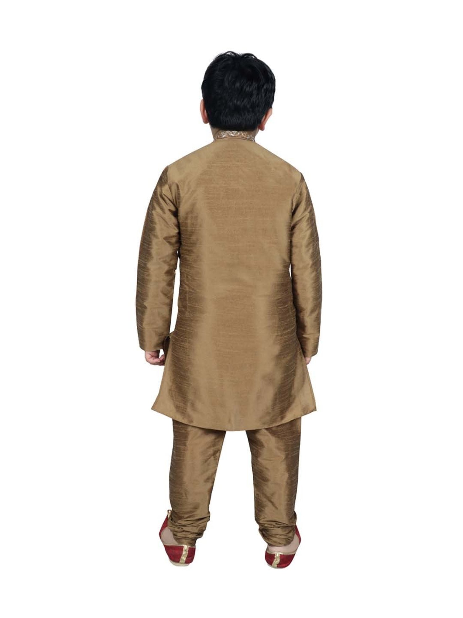 SG Yuvraj Kids Green Embroidered Full Sleeves Kurta Set