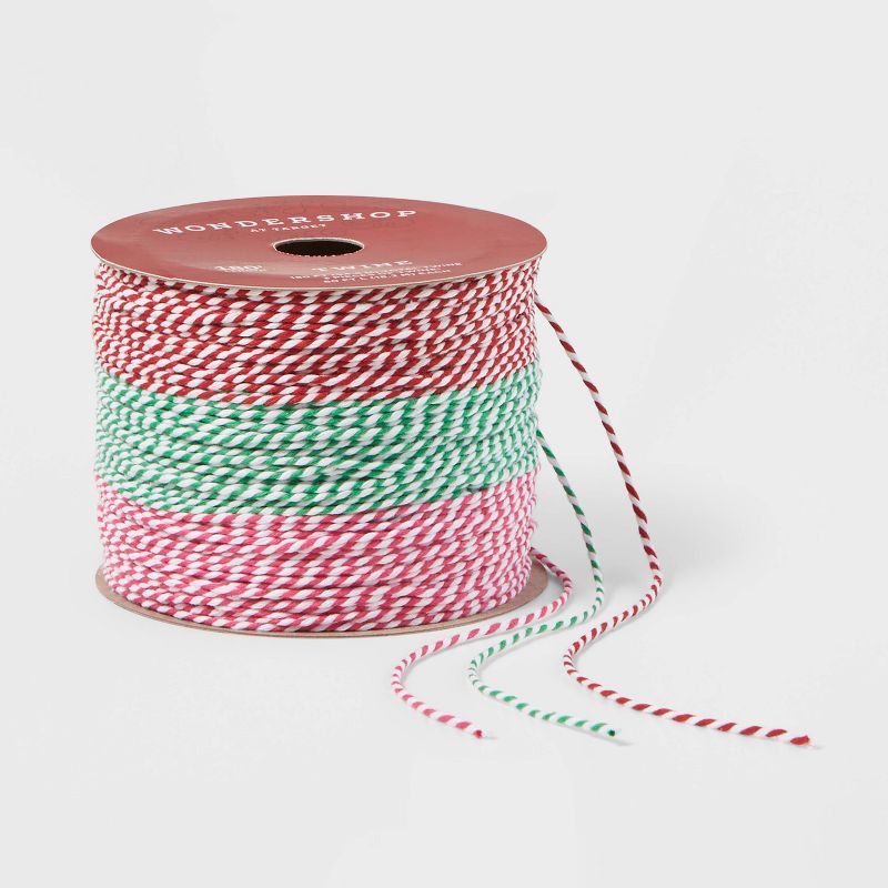Ribbon 3 End Pink/Red/Green Baker's Twine - Wondershop™
