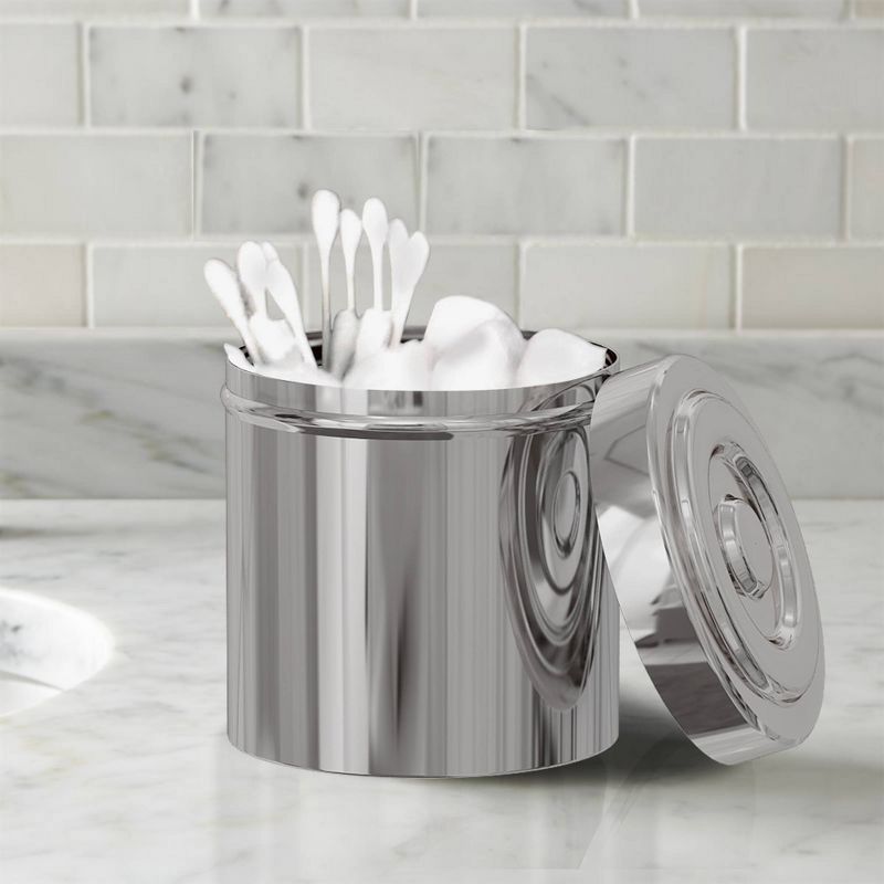 8pc Gloss Bath Accessory Set for Vanity Counter Tops Silver - Nu Steel