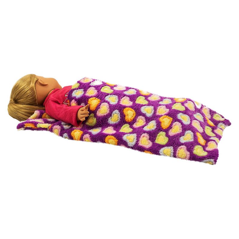 The Queen's Treasures 18 Inch Doll Bedding Accessory, Purple Super Soft Sleepover Party Sleeping Bag