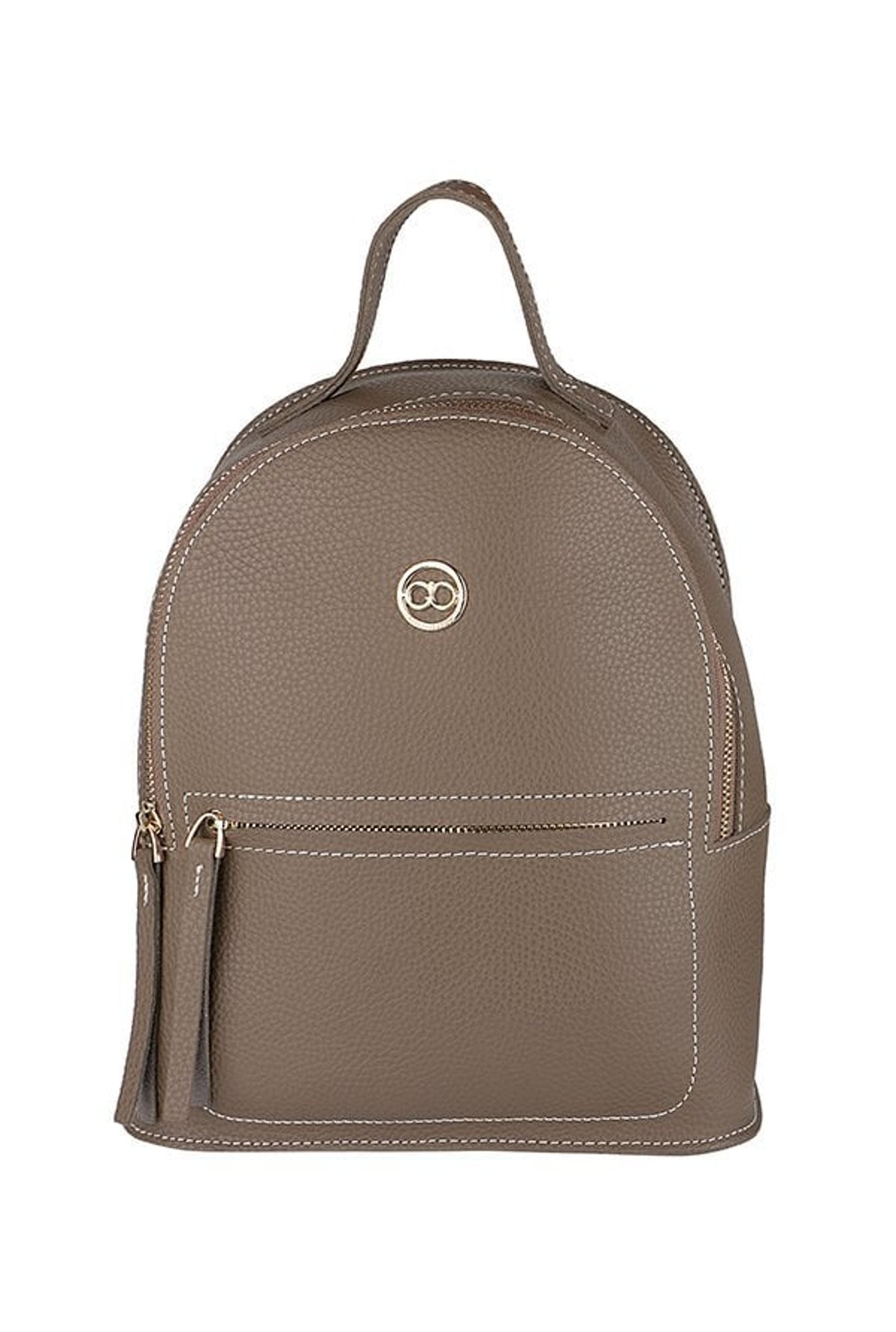 Gio Collection Brown Stitched Backpack