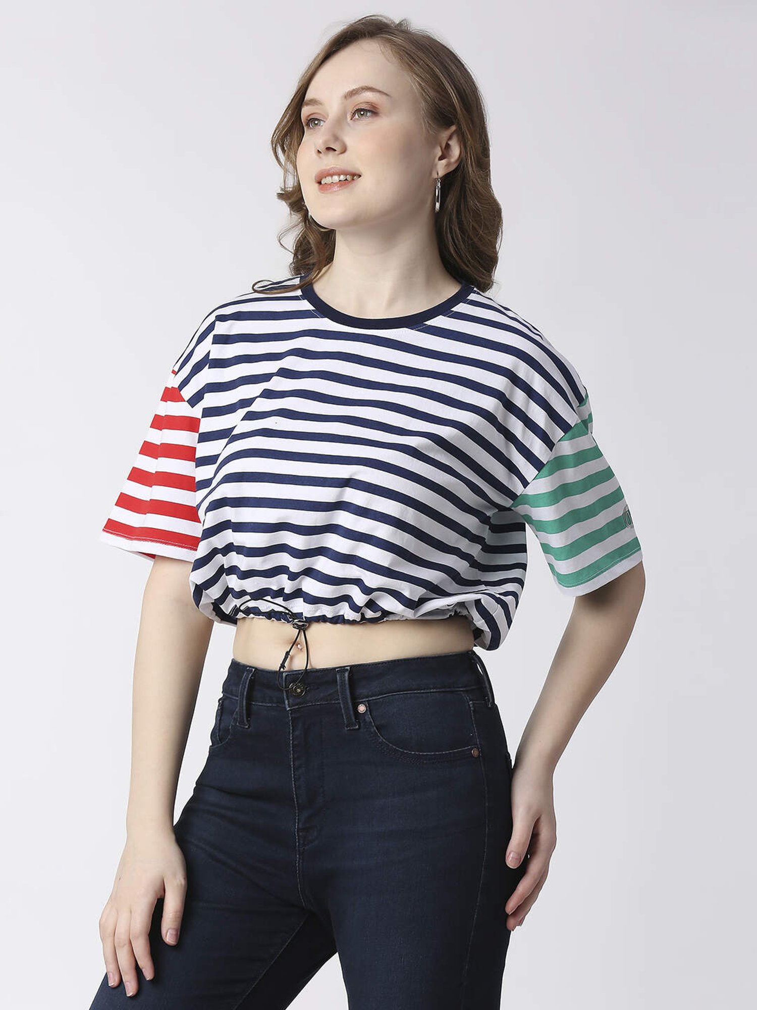Pepe Jeans Navy & White Cotton Striped T-Shirt