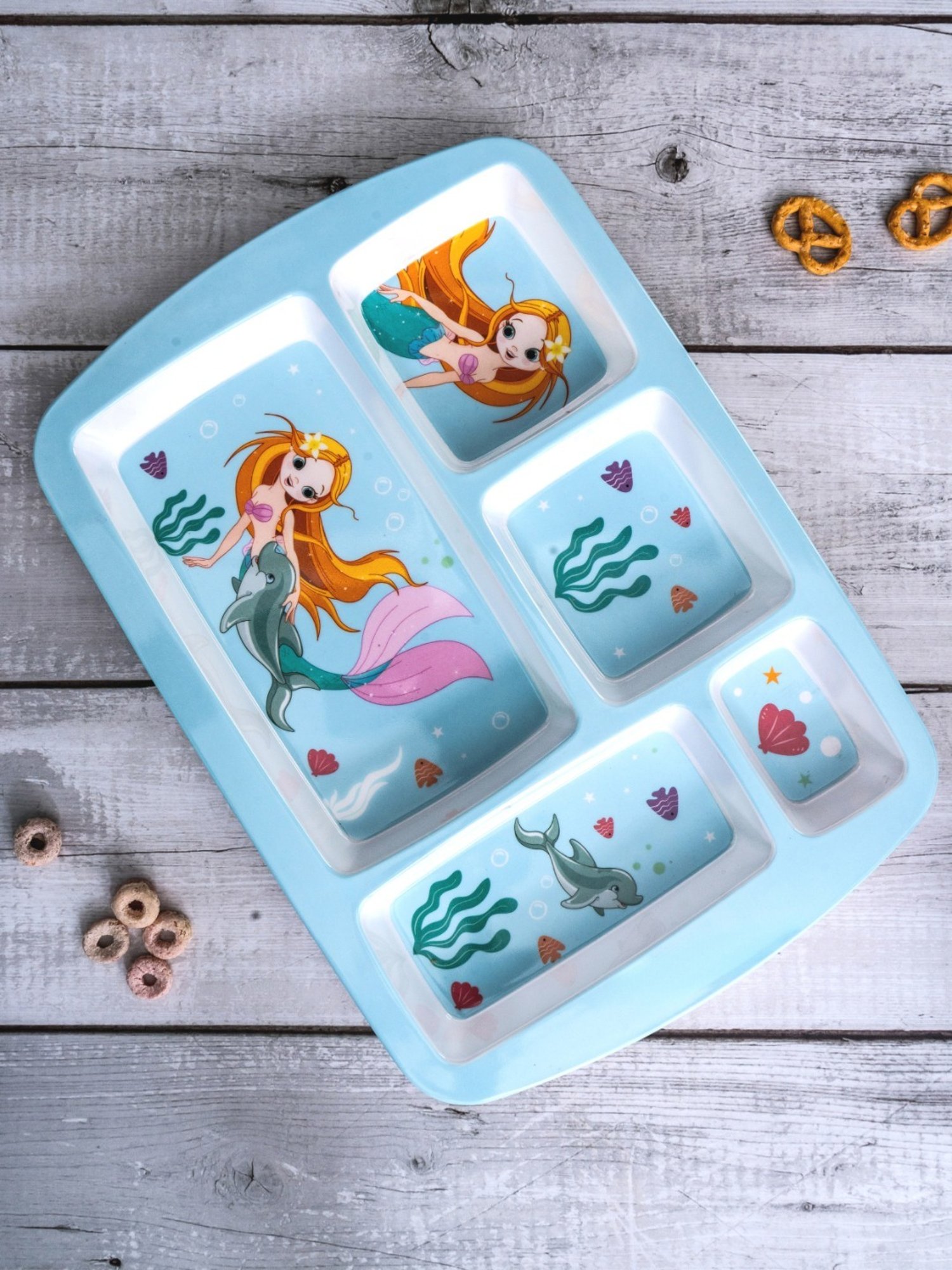 Stehlen Multicolor Melamine Kids Partition Plate - Set of 5