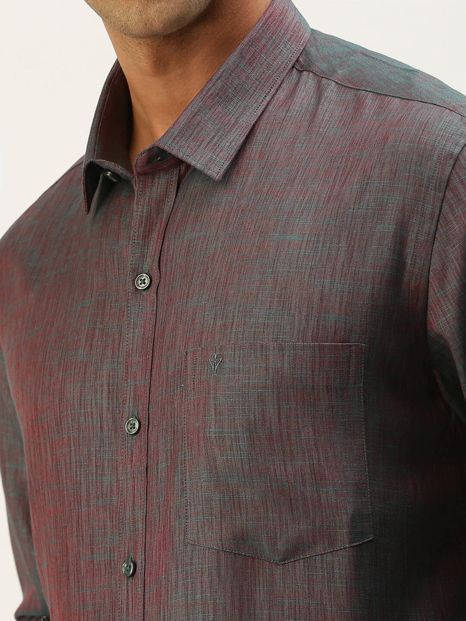 Ramraj Mid Grey Regular Fit Shirt