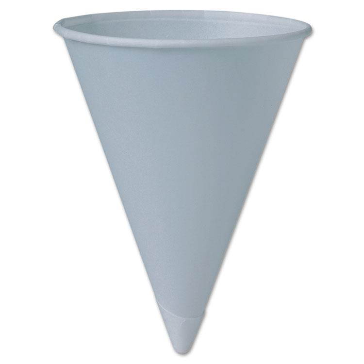 Bare Treated Paper Cone Water Cups, 6 oz., White, 200/Bag