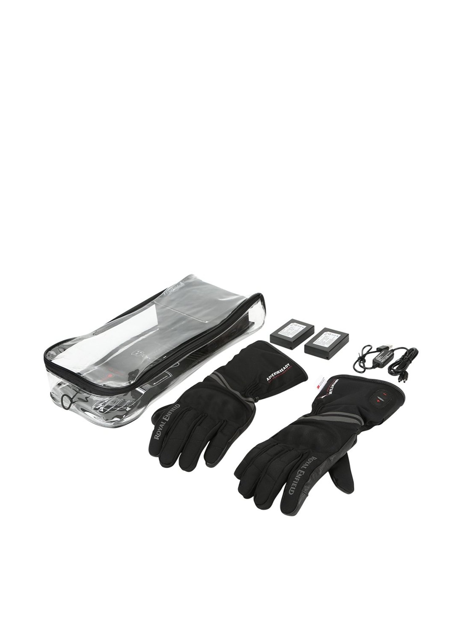 Royal Enfield Black Leather Solid Gloves