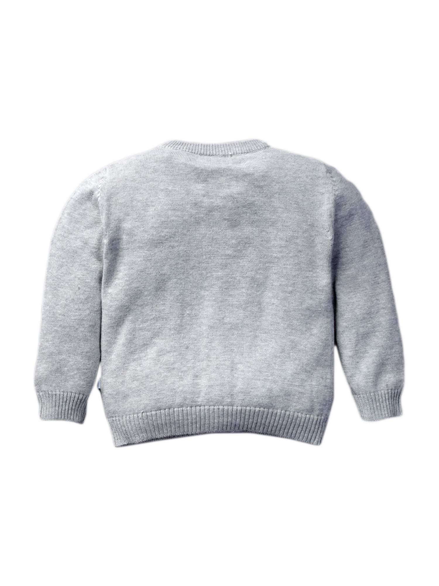Pranava Kids Light Grey Cotton Patch Work Sweater