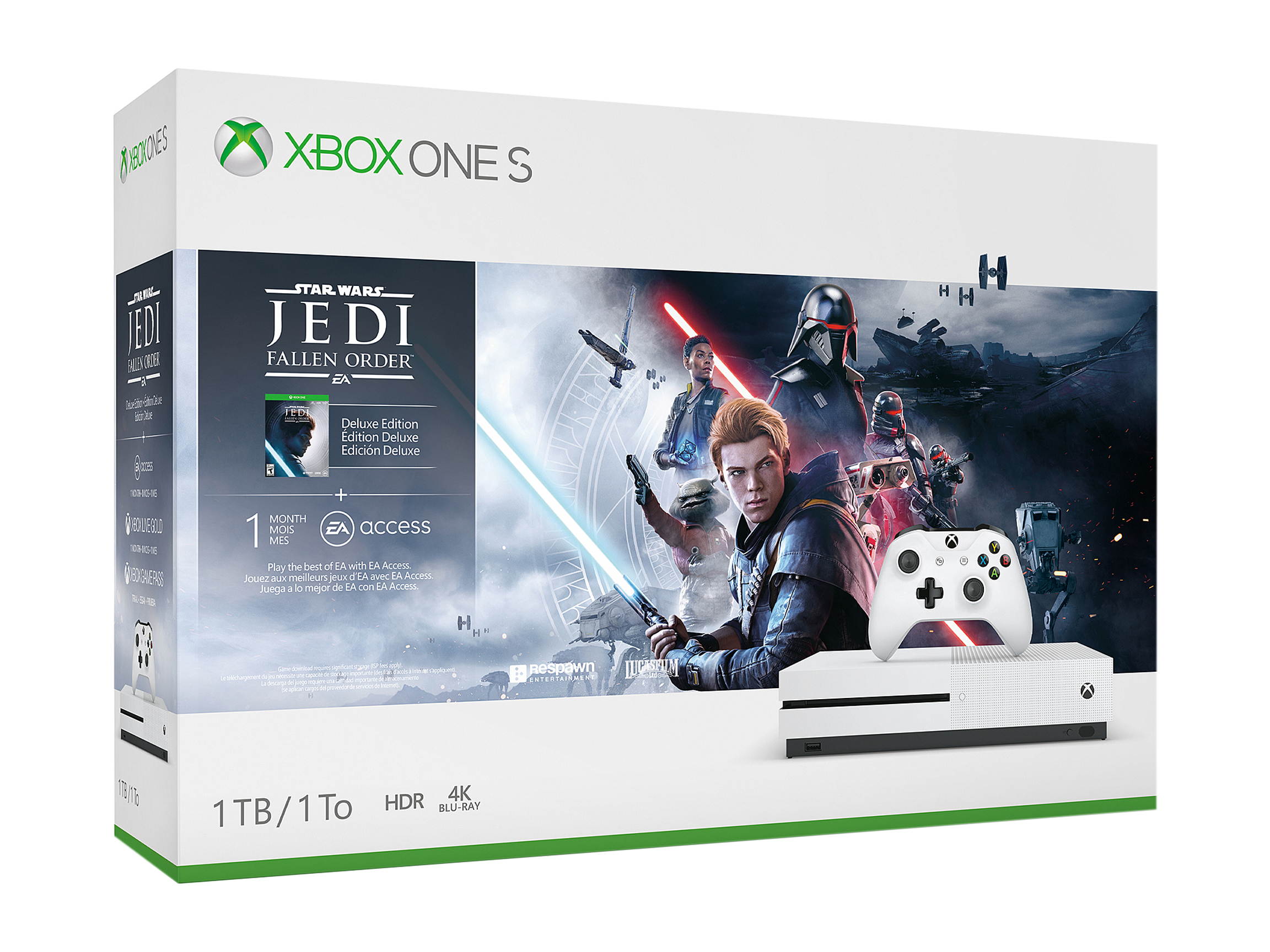 Microsoft Xbox One S 1TB SW: Jedi Fallen Order Bundle White