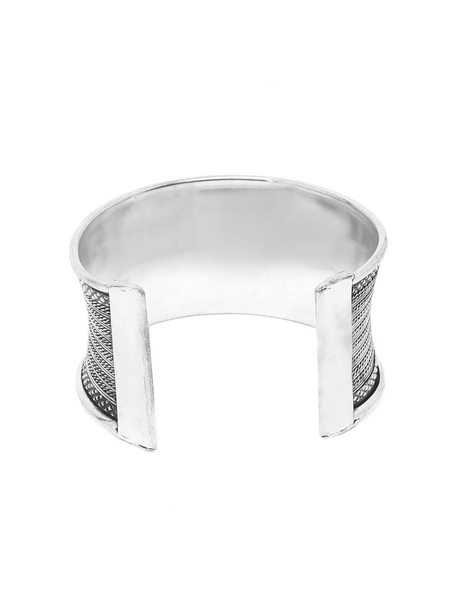 YouBella Jewellery Celebrity Inspired Silver-Plated Cuff Bracelet