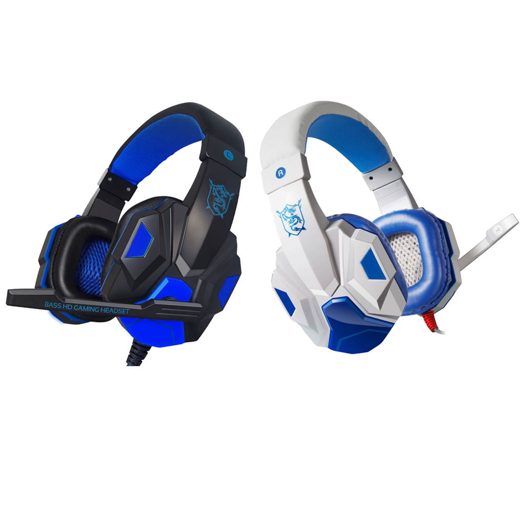 2x Gaming Headset Over Ear Headphones with Mic LED Light for PC