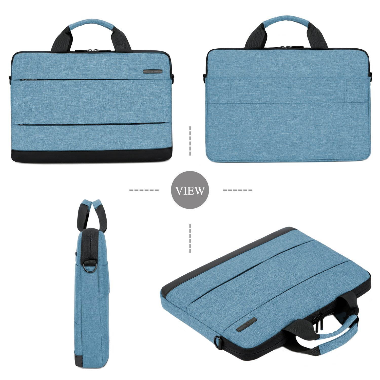 BRINCH 15.6 Inch Laptop Shoulder Bag,Classic Lightweight Slim Portable Laptop Messenger Sleeve Case for Work / Travel,Fits 15 - 15.6 Inches Laptop / Notebook / MacBook / Ultrabook Computer,Black