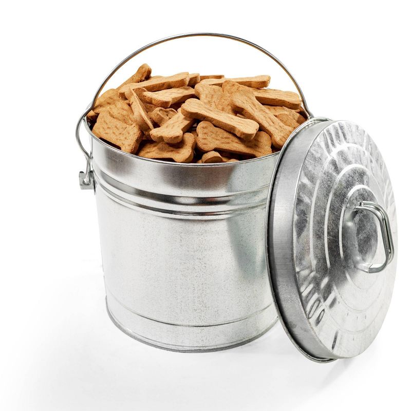 Behrens 6gal Embossed "Feed & Seed" Galvanized Steel Locking Lid Storage Can Silver