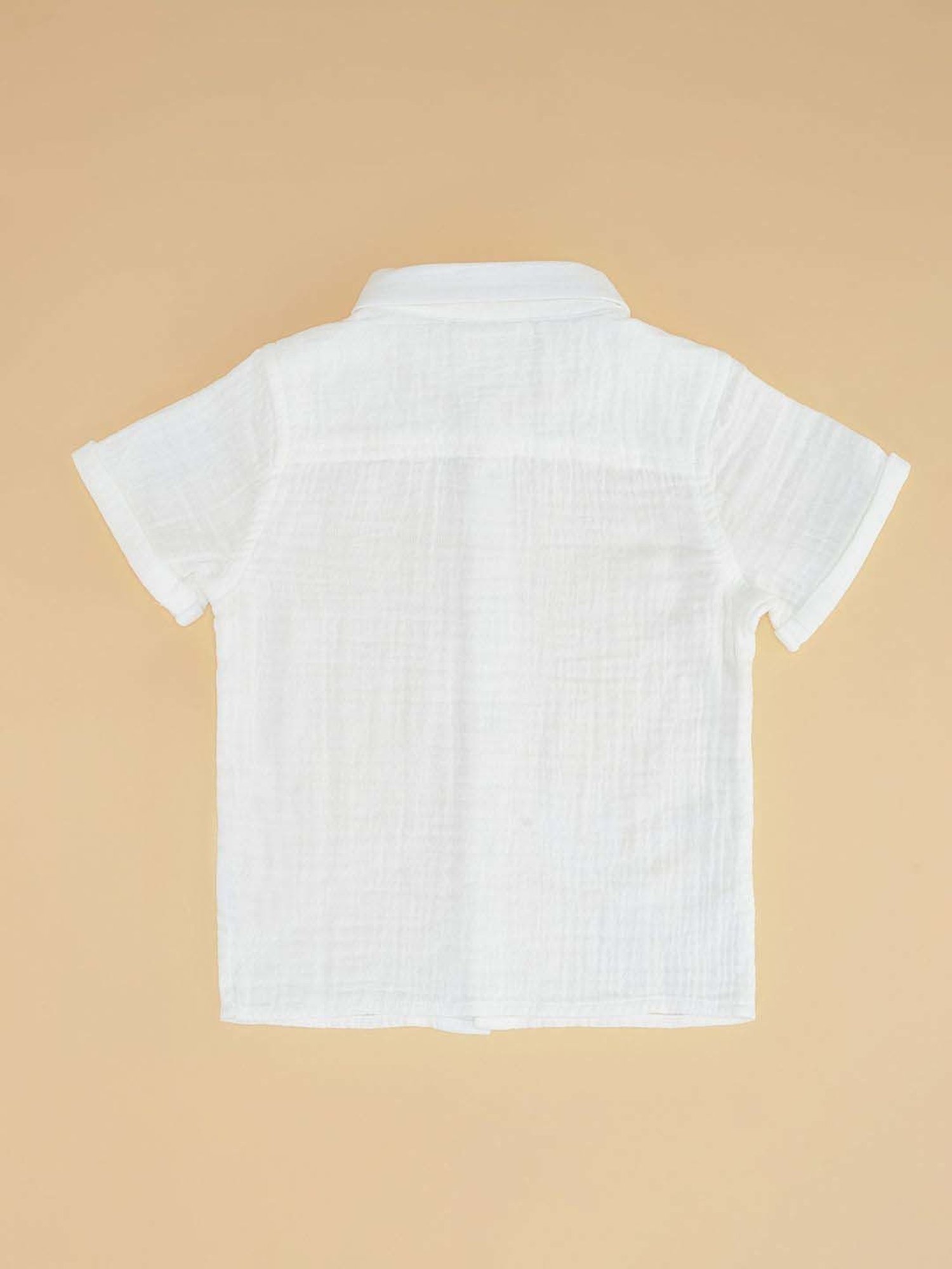 Pantaloons Baby Kids Bright White Cotton Regular Fit Shirt