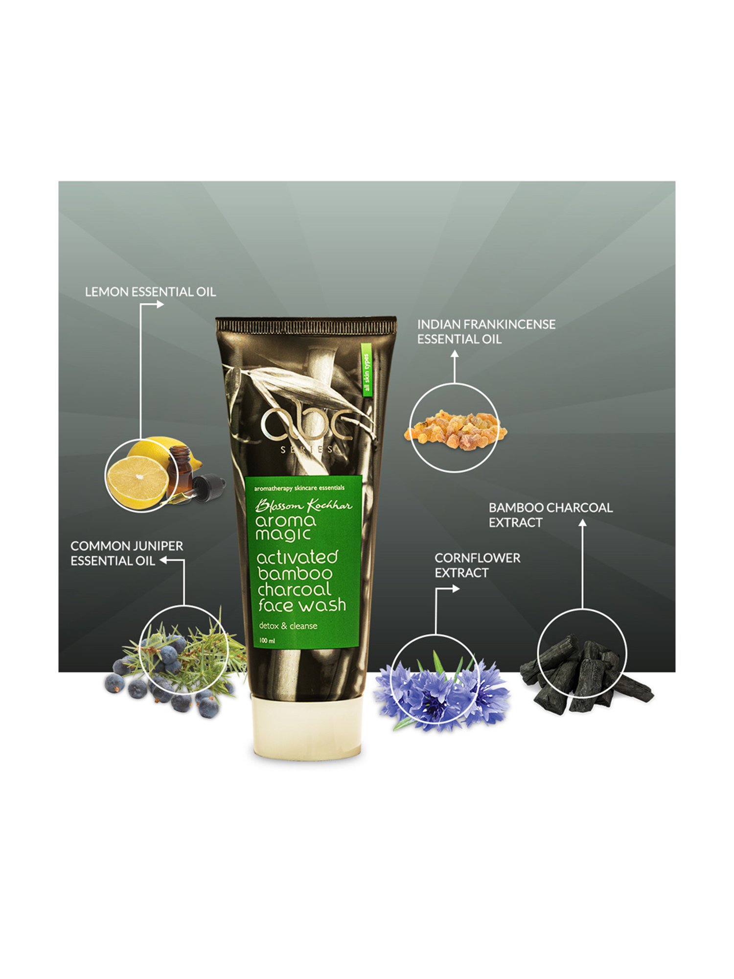 Aroma Magic Activated Bamboo Charcoal Face Wash - 100 ml