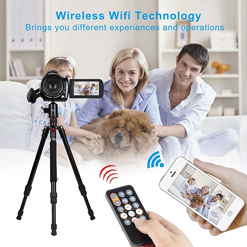 Wifi Full Spectrum Camcorders, Ultra HD Infrared Night Vision Paranormal Investigation Video Camera with 60fps 24MP 30X Digital Zoom - Ghost Hunting Camera(with 2 batteries, 32GB SD card included)