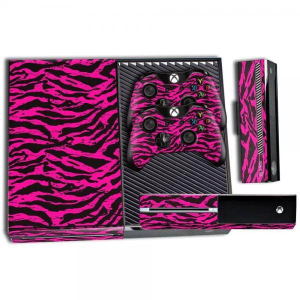 Microsoft Xbox ONE  Console Skin plus 2 Controller Skins - Zebra Pink