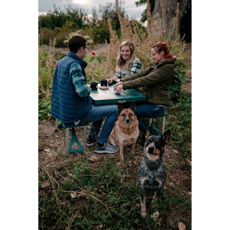 Stansport Picnic Table and Umbrella Combo Pack Green