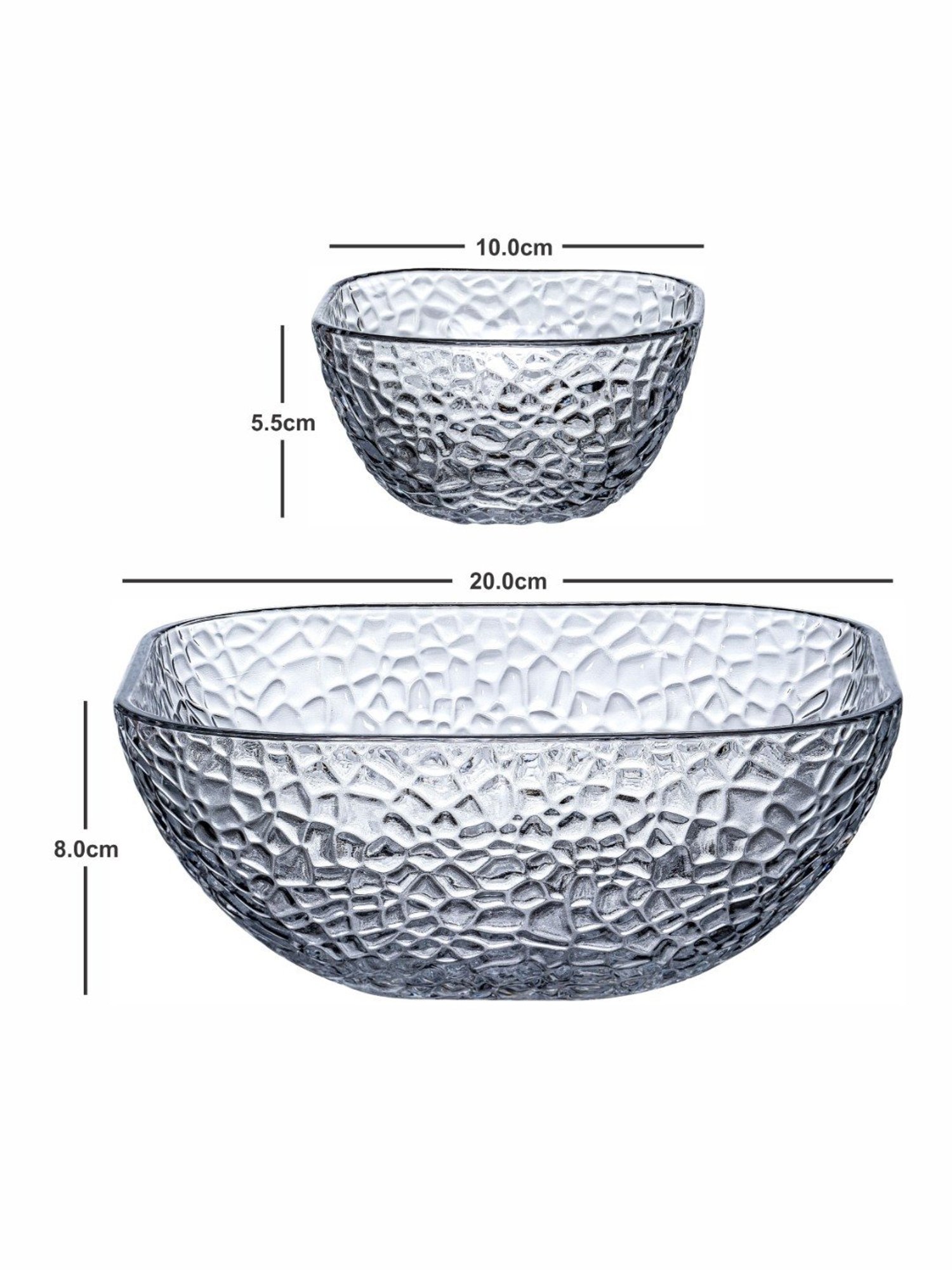 Goodhomes Transparent Glass Dessert Bowls - set fo 7