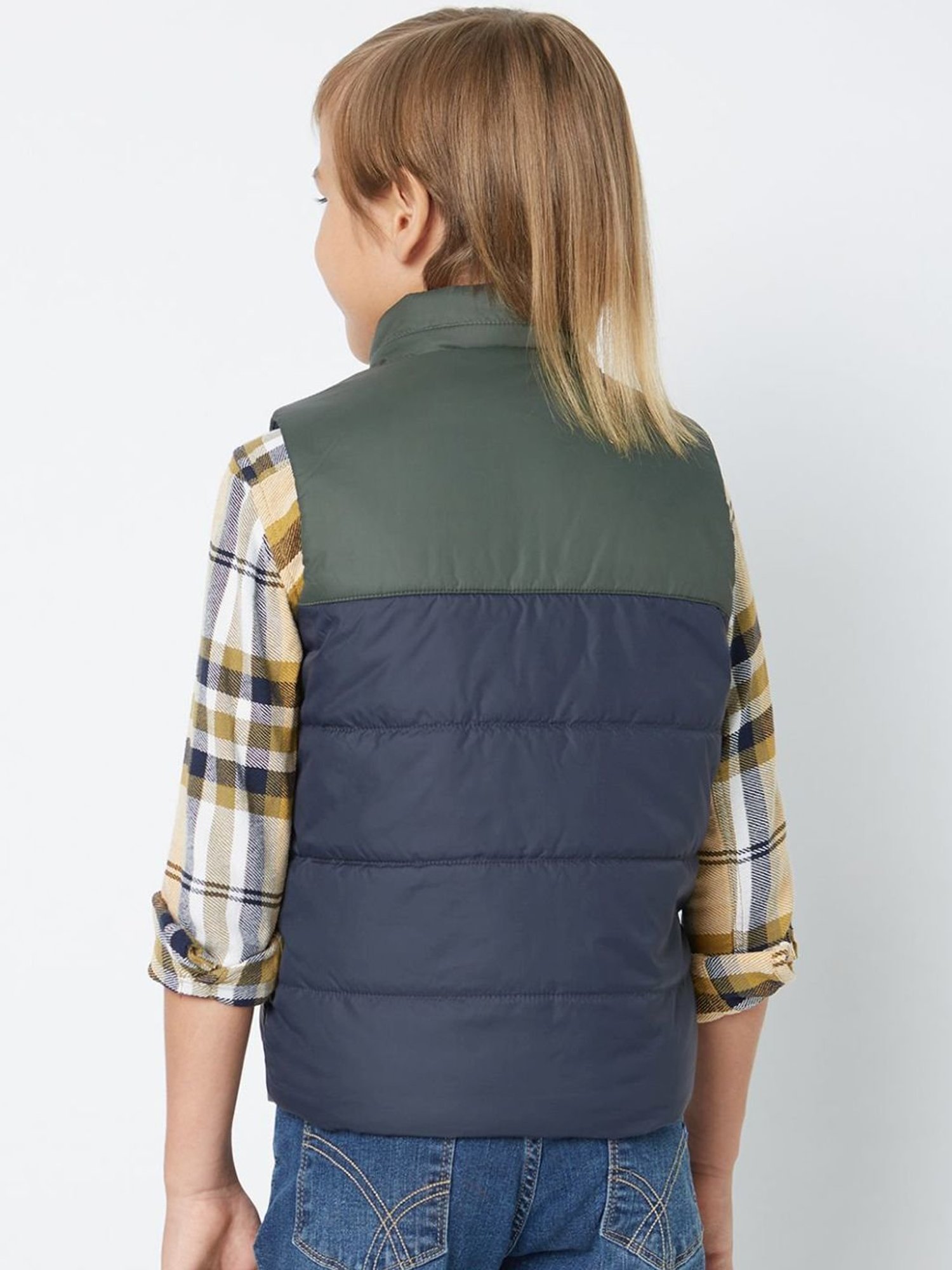 GAS Kids Navy & Green Color Block Jacket