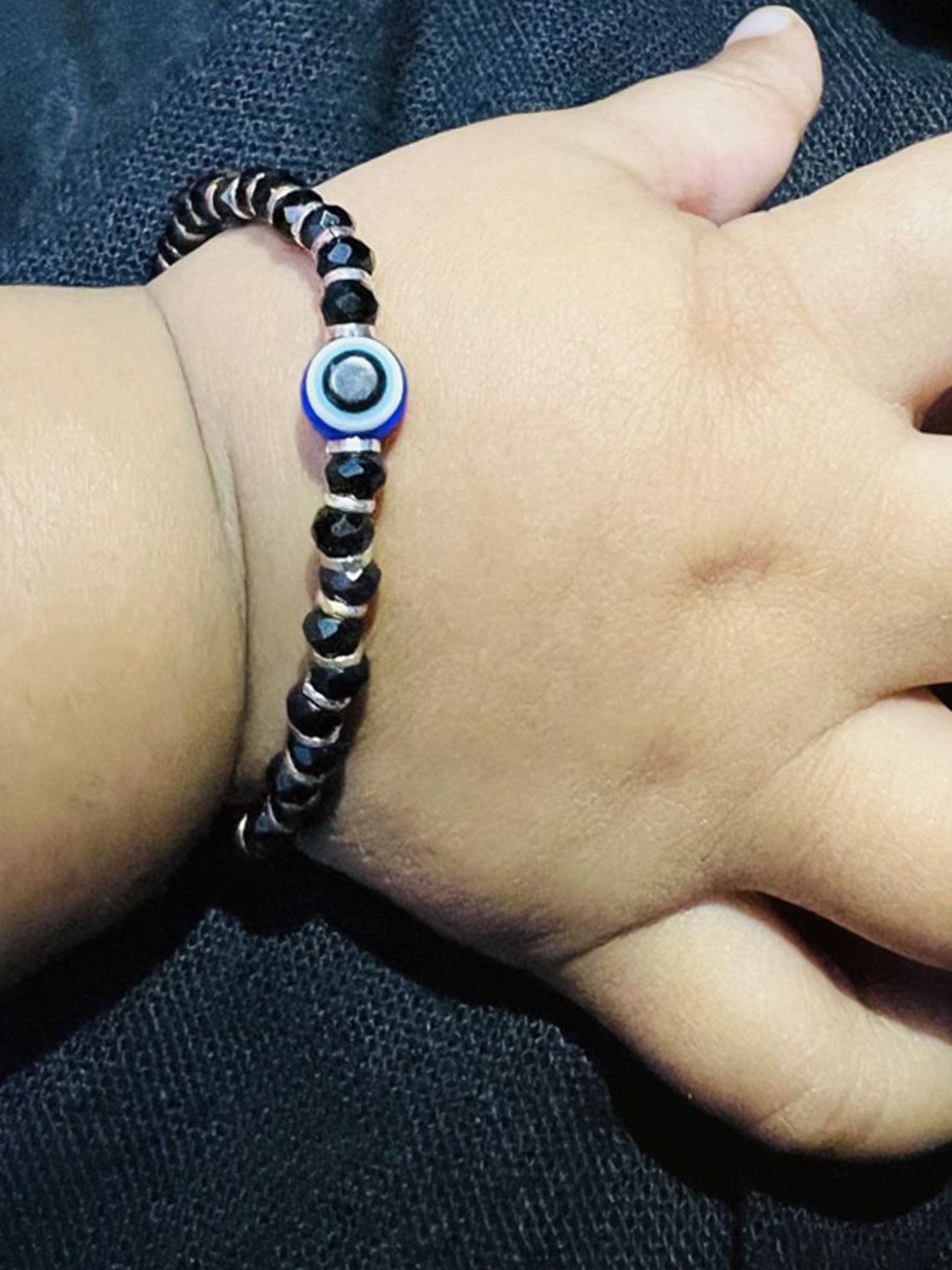 Arte Jewels 925 Sterling Silver Nazariya Evil Eye Bead Bracelet for Baby Girls & Boys