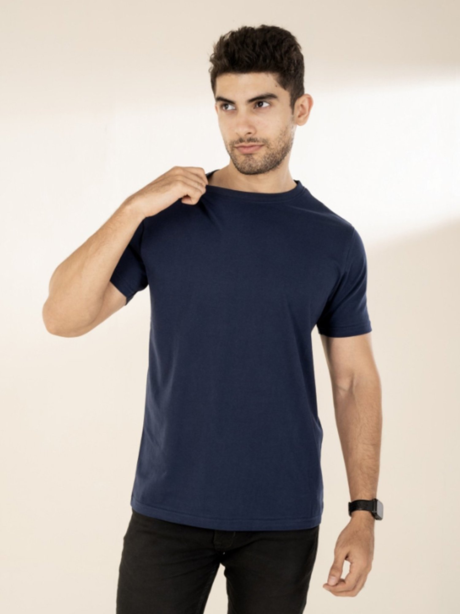 The Bleu Label Navy Slim Fit Crew T-Shirt