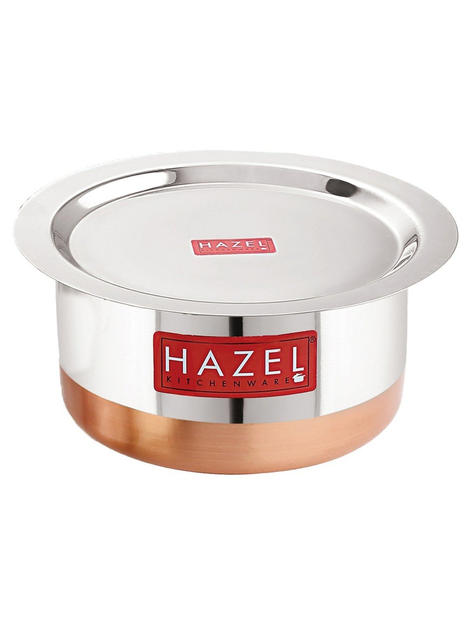 HAZEL Silver Stainless Steel Copper Bottom Tope with Lid (6.5 L)