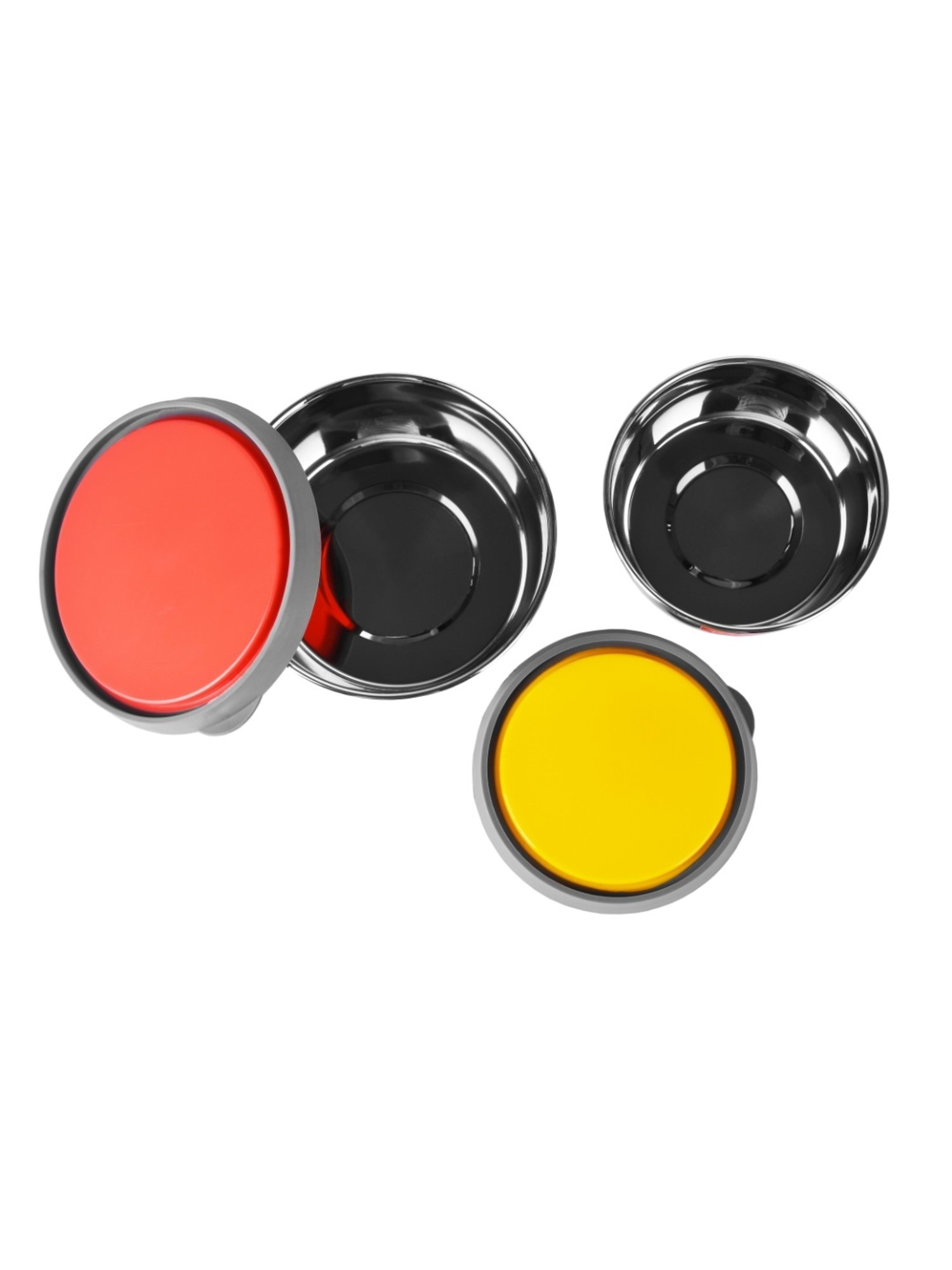 Aristo Silver Stainless Steel Storage Containers with Base Stand - Set of 7