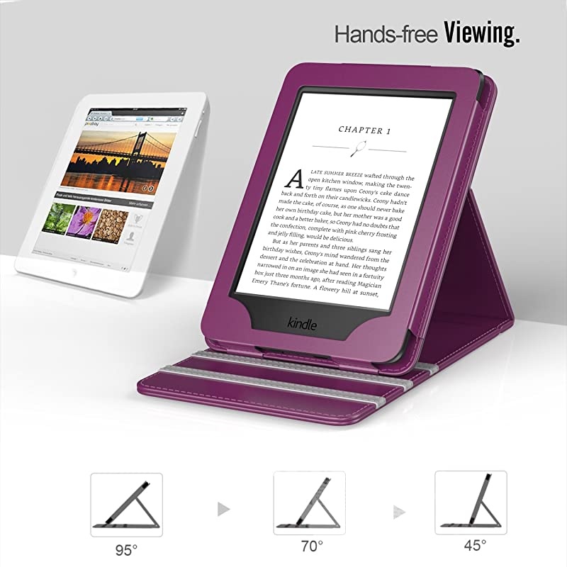 Case Fits Kindle Paperwhite (10th Generation, 2018 Releases), Premium Vertical Flip Cover with Auto Wake/Sleep Compatible for  Kindle Paperwhite 2018 E-Reader - Purple