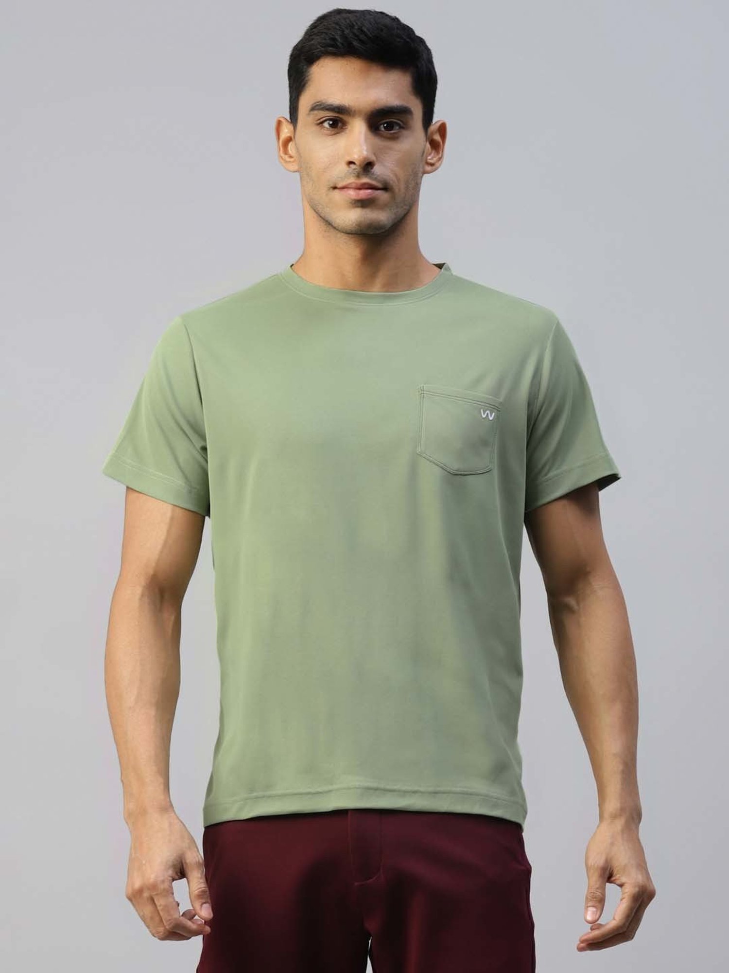 Slowave Pista Green Slim Fit Crew T-Shirt