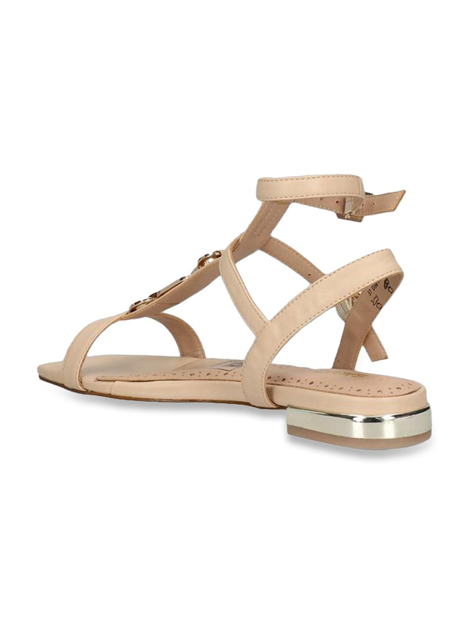 Bagatt Women's Glaze Beige Ankle Strap Sandals
