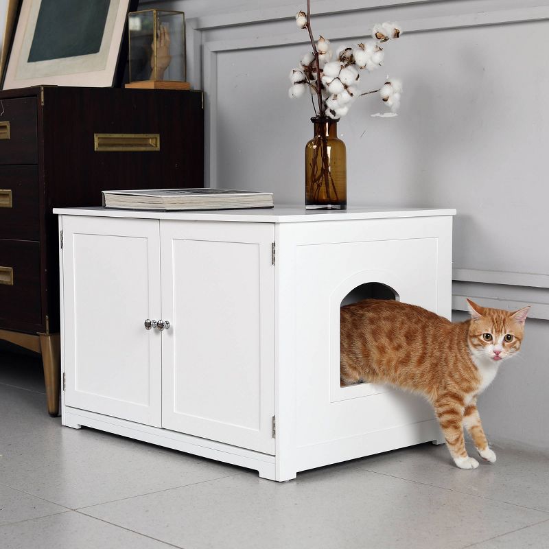 Merry Products Kitty Litter Loo Bench Cat Litter - White