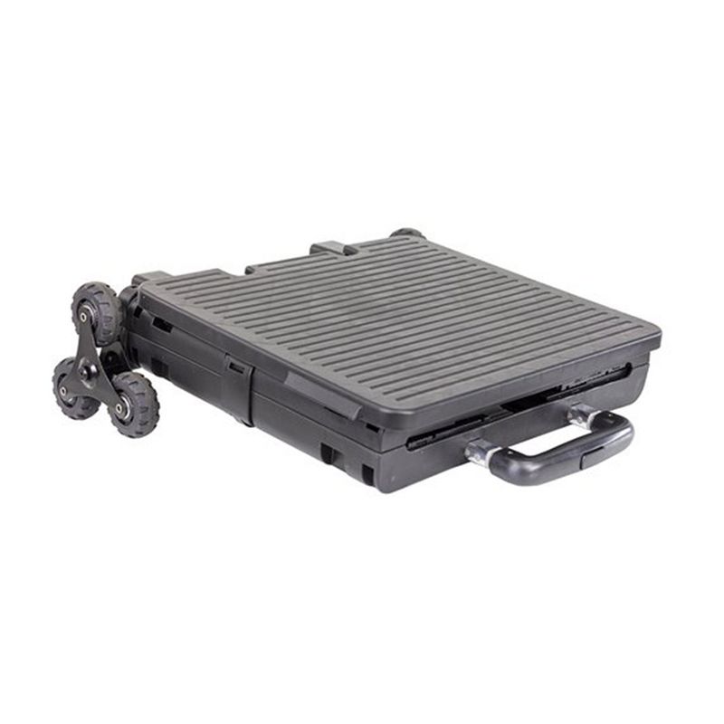 dbest products 01-853 Quick Cart Elite Stair Climber Collapsible Foldable Rolling Utility Dolly Basket Tote for Tools, Files, and Art Supplies, Black