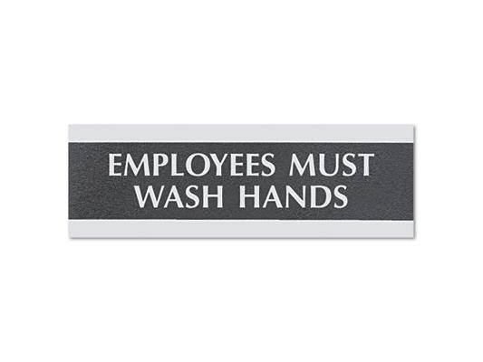 Headline Sign Century Series Office Sign Employees Must Wash Hands 9 x 3 4782