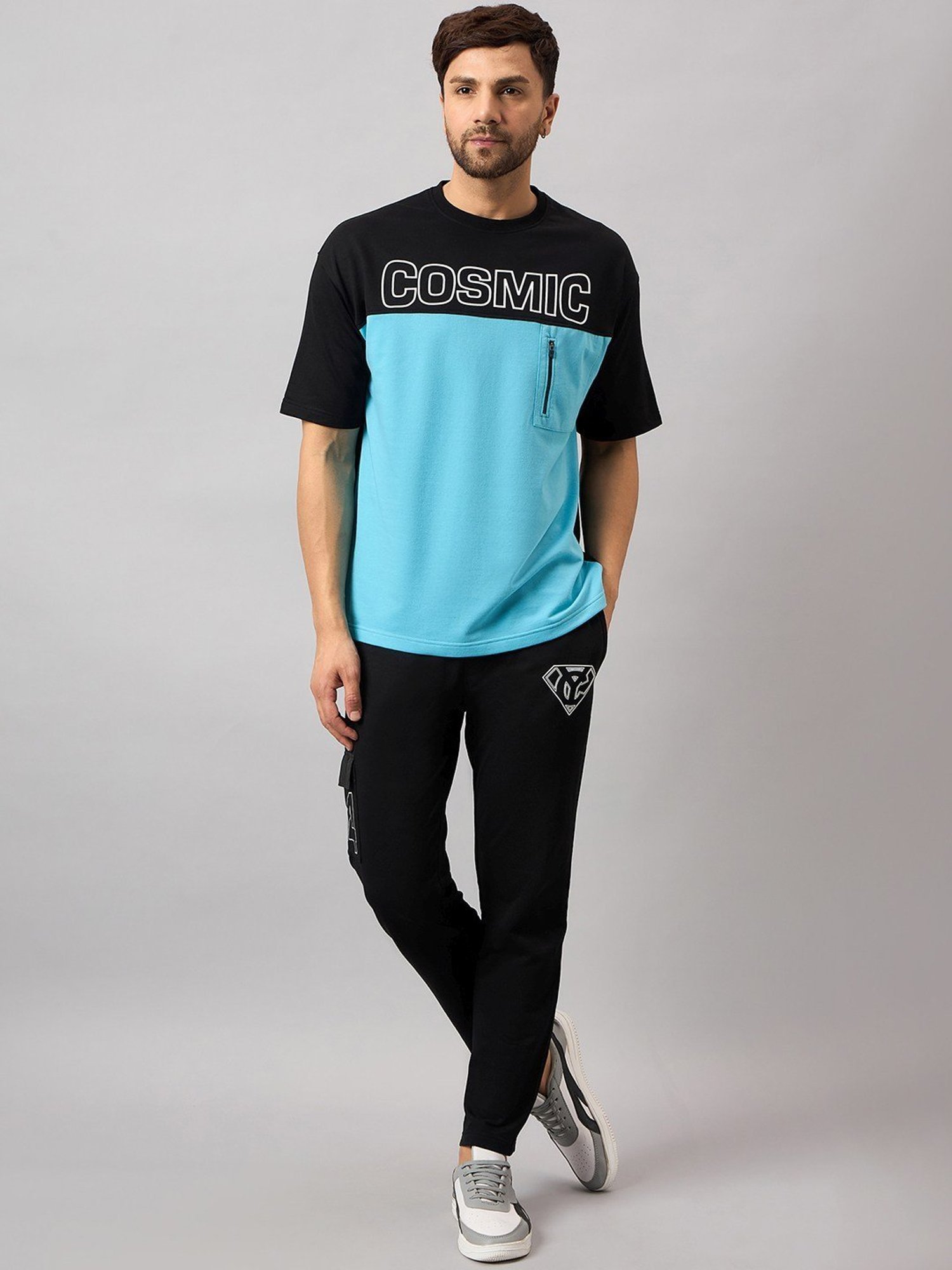 Club York Black Regular Fit Printed Co-Ord Sets