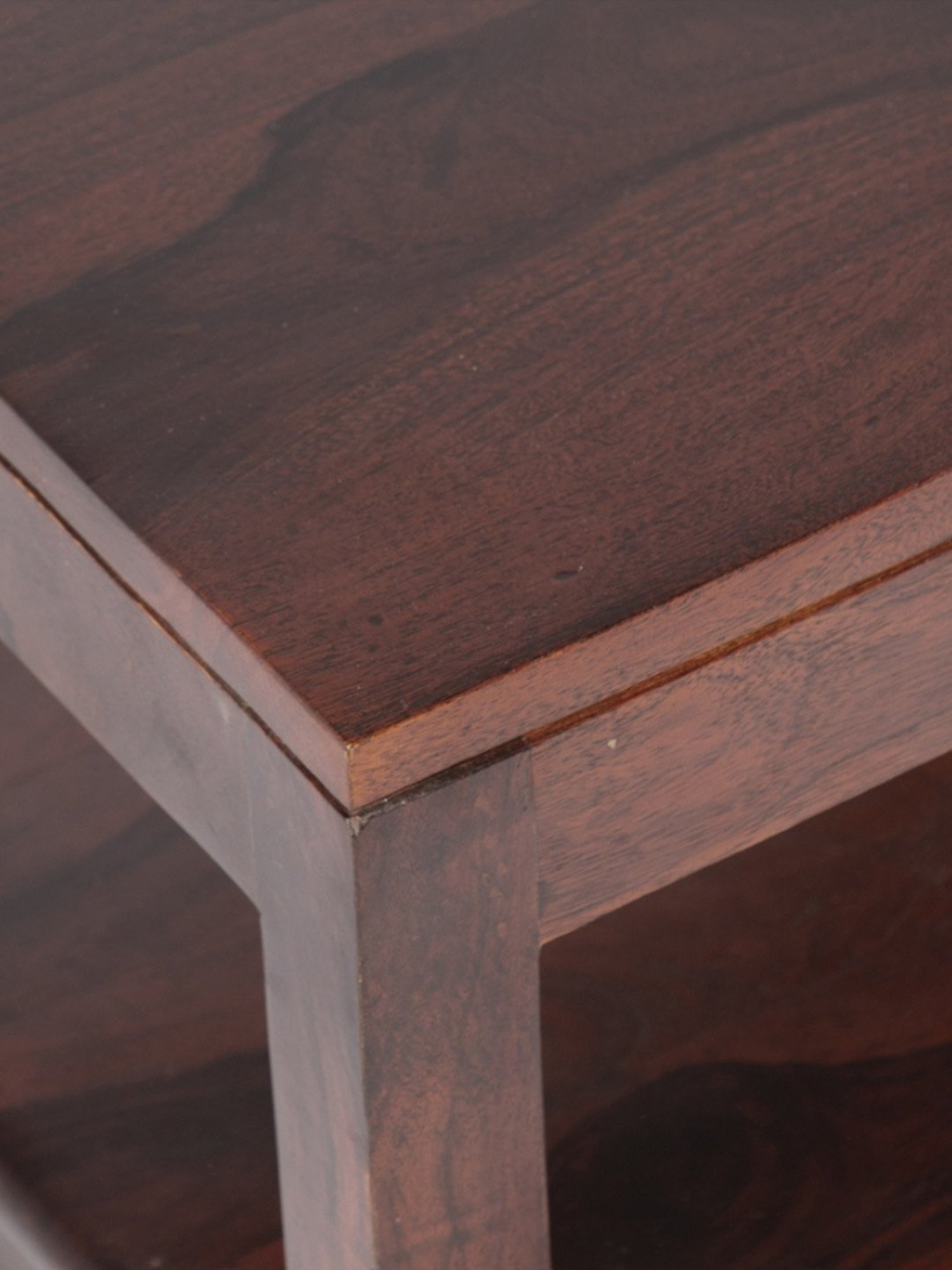 Ikiriya Kassel Solid Dark Brown Wood Bedside Table Dark Walnut Finish