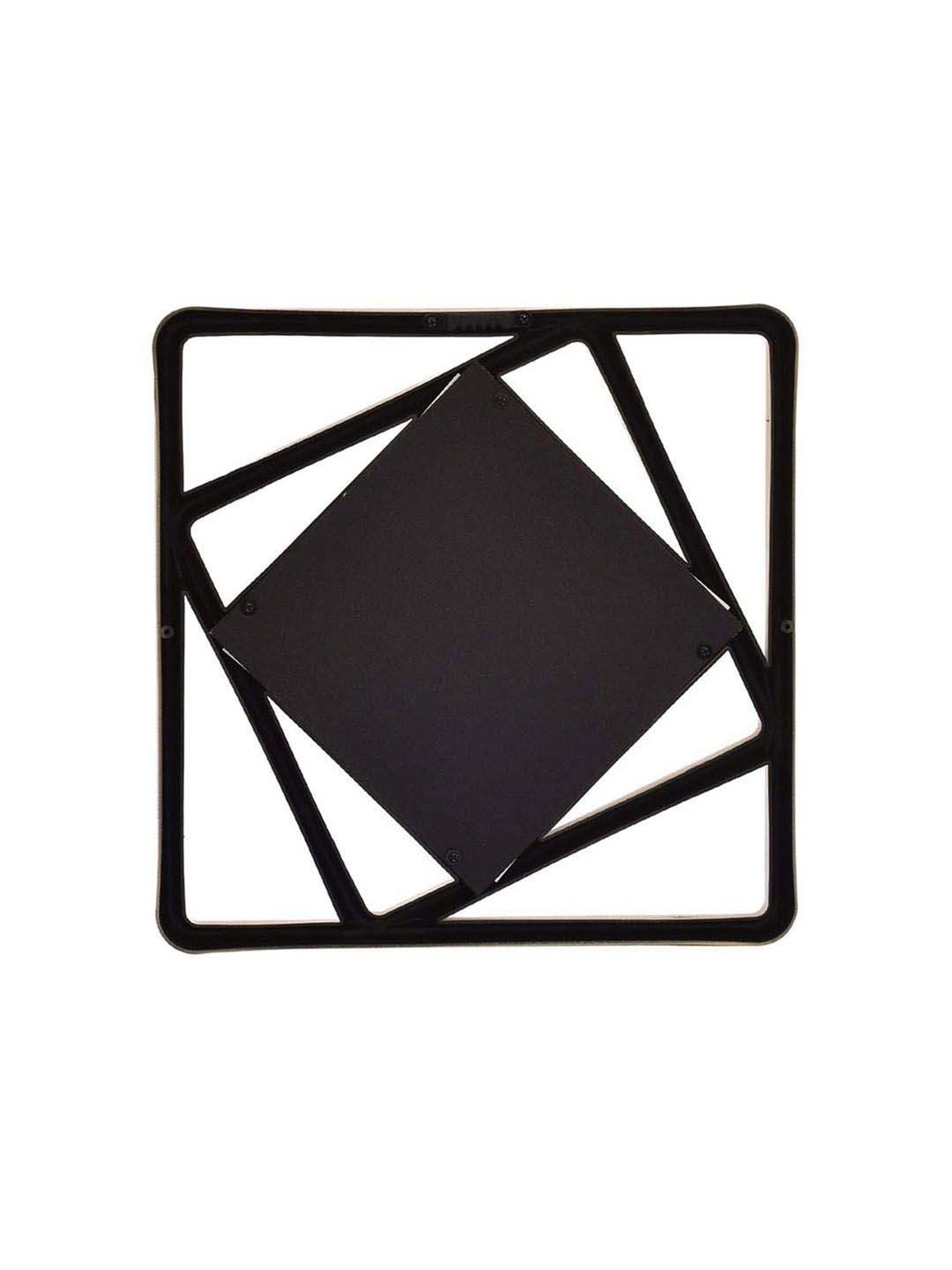 Art Street Gold Plastic Square Shape Decorative Wall Mirror - Set of 2