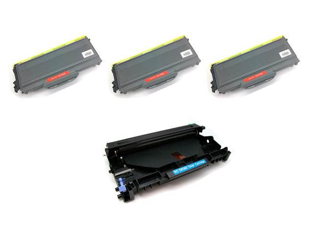 Cisinks &reg; 4 Pack Compatible Toner Cartridge and Drum unit ( 3 TN360, 1 DR360 ) TN-360 DR-360 For Brother DCP-7040 DCP-7030 7040 7045N, HL-2140 2150N 2170W, MFC-7320 7340 7345DN 7345N 7440N 7840W