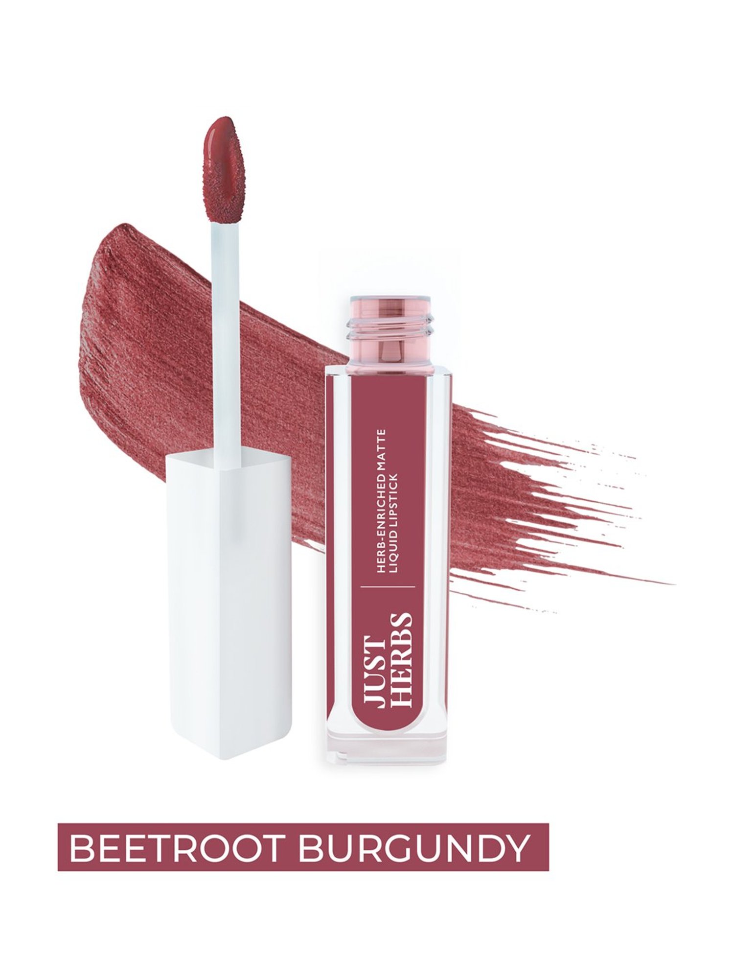 JUST HERBS Herb-Enriched Matte Liquid Lipstick Beetroot Burgundy - 2 ml