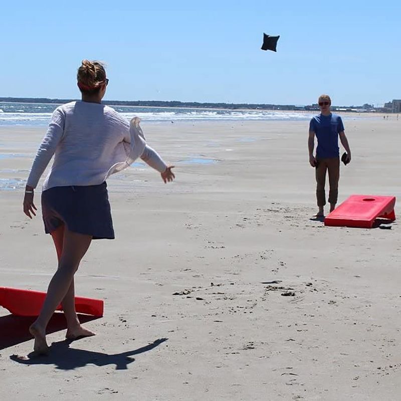 Driveway Games All Weather Corntoss Cornhole Toss Game Set for Outdoor Indoor Kid and Adult Family Fun with 2 Target Boards and 8 Bean Bags, White