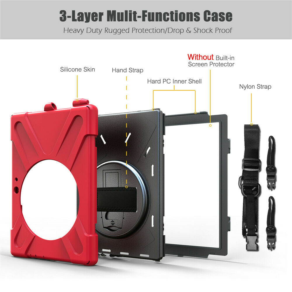 Werleo Surface Pro 6 Case Surface Pro Case 2017 Heavy Duty Full-Body Rugged Protective Case Cover with Kickstand Hand Strap for Microsoft Surface Pro 6 2018 / Surface Pro 5 2017 / Surface Pro 4 2015