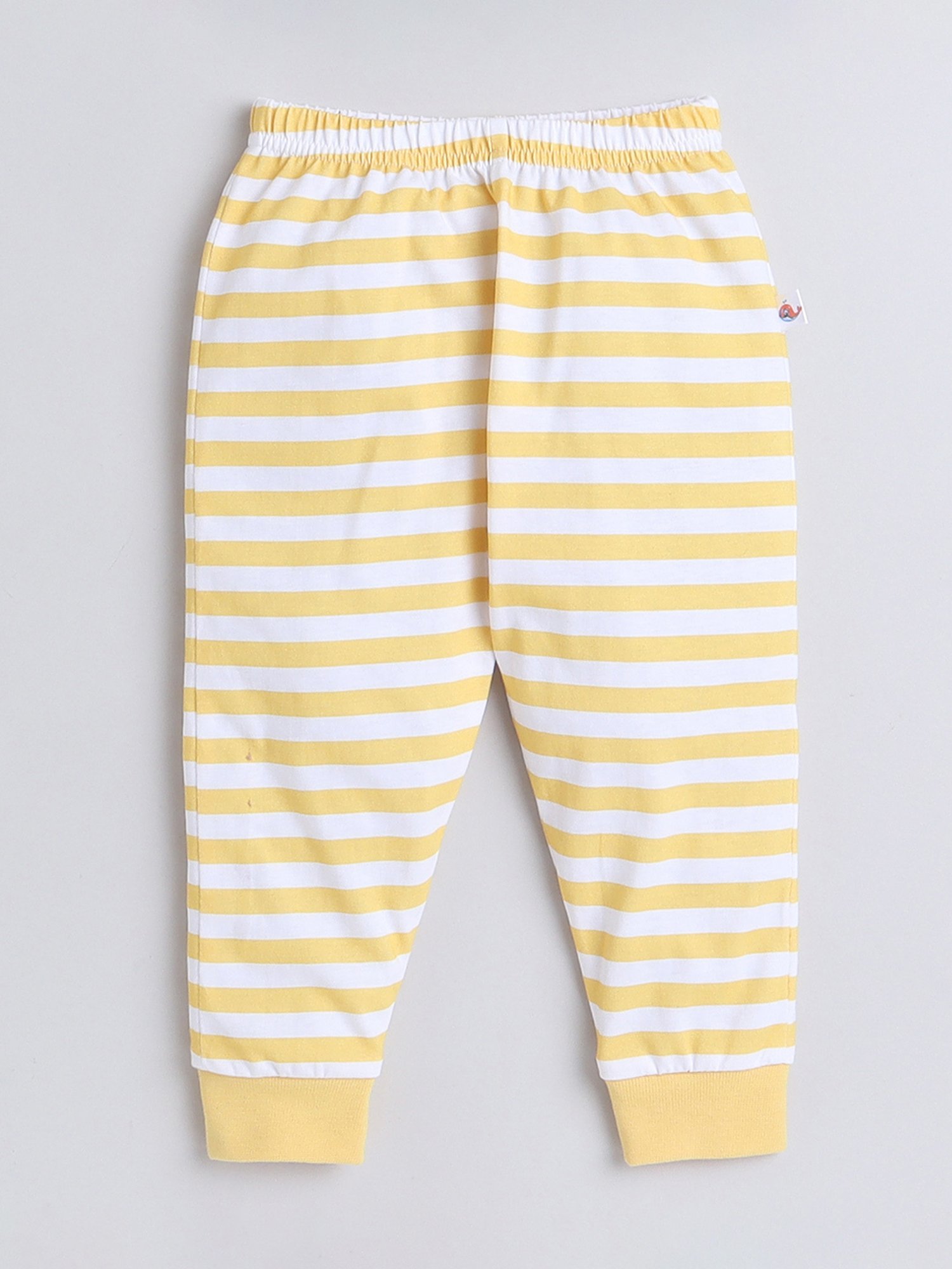 Bumzee Boys Yellow Striped Full Sleeves T-Shirt with Pyjamas