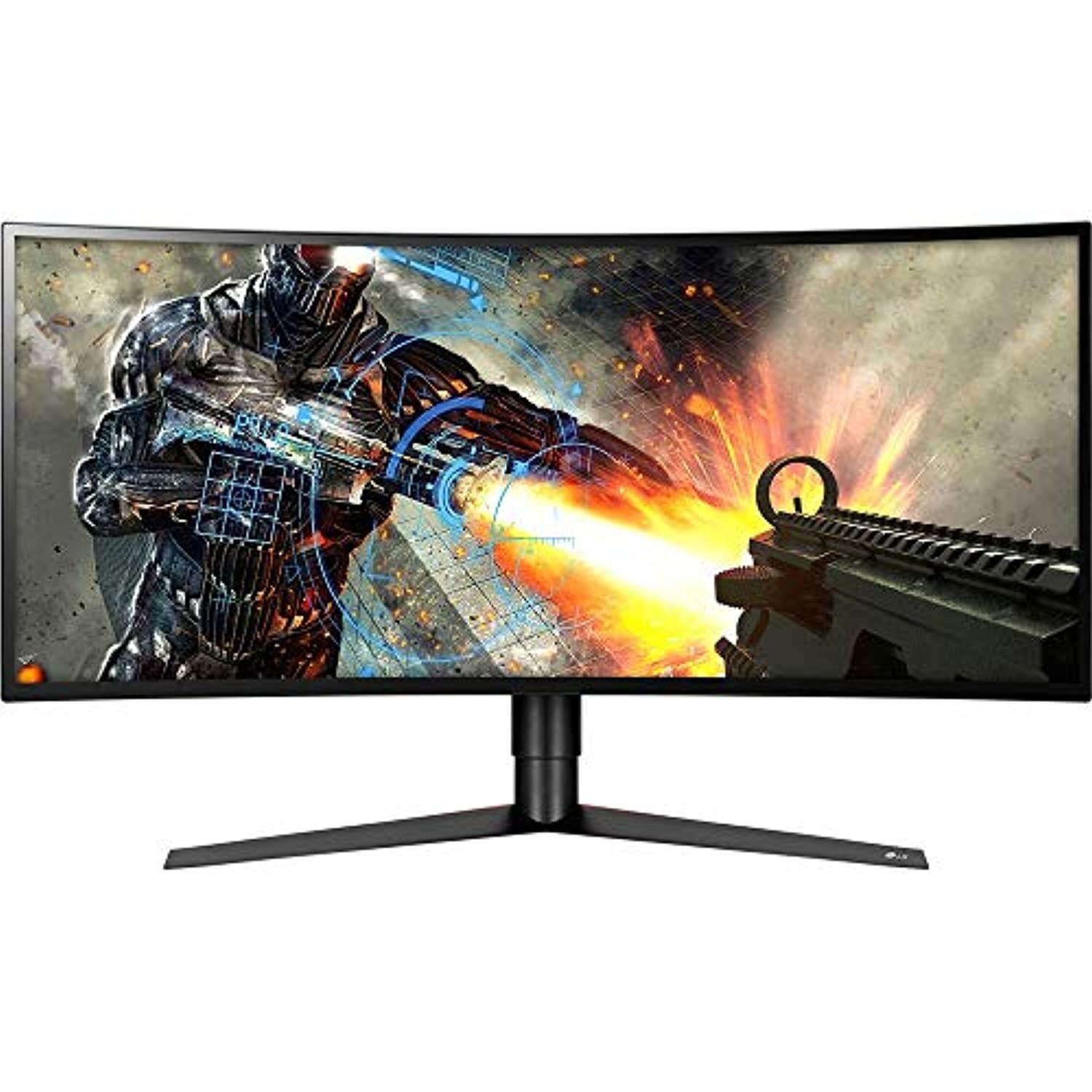 LG 34GK950F-B 34 inch UltraWide QHD Curved LED FreeSync Gaming Monitor 2018 Model Bundle with Deco Gear 2.4GHz Wireless Backlit Keyboard Smart Remote with Touchpad Mouse, 2X HDMI Cabl (E40LG34GK950FB)