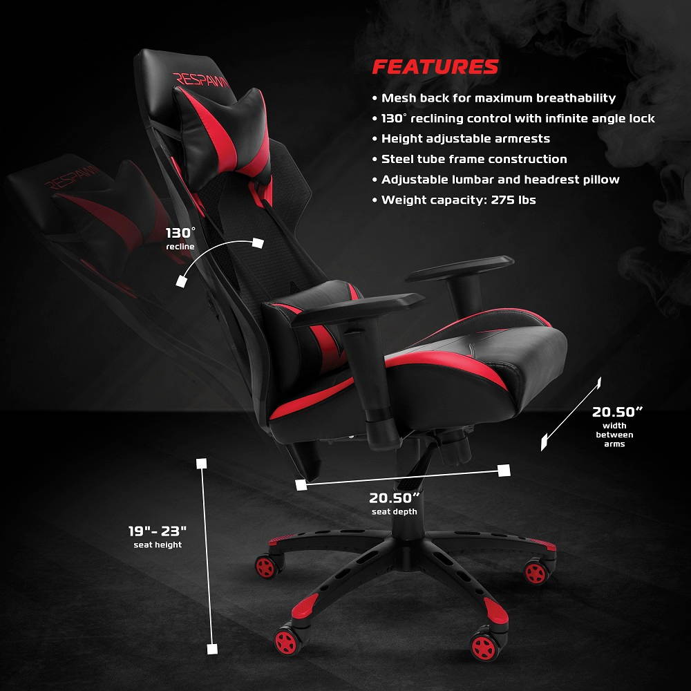 RESPAWN 205 Racing Style Gaming Chair, in Green (RSP-205-GRN)