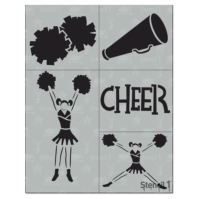Stencil1 Cheerleading Multipack 4ct - Stencil 8.5" x 11"