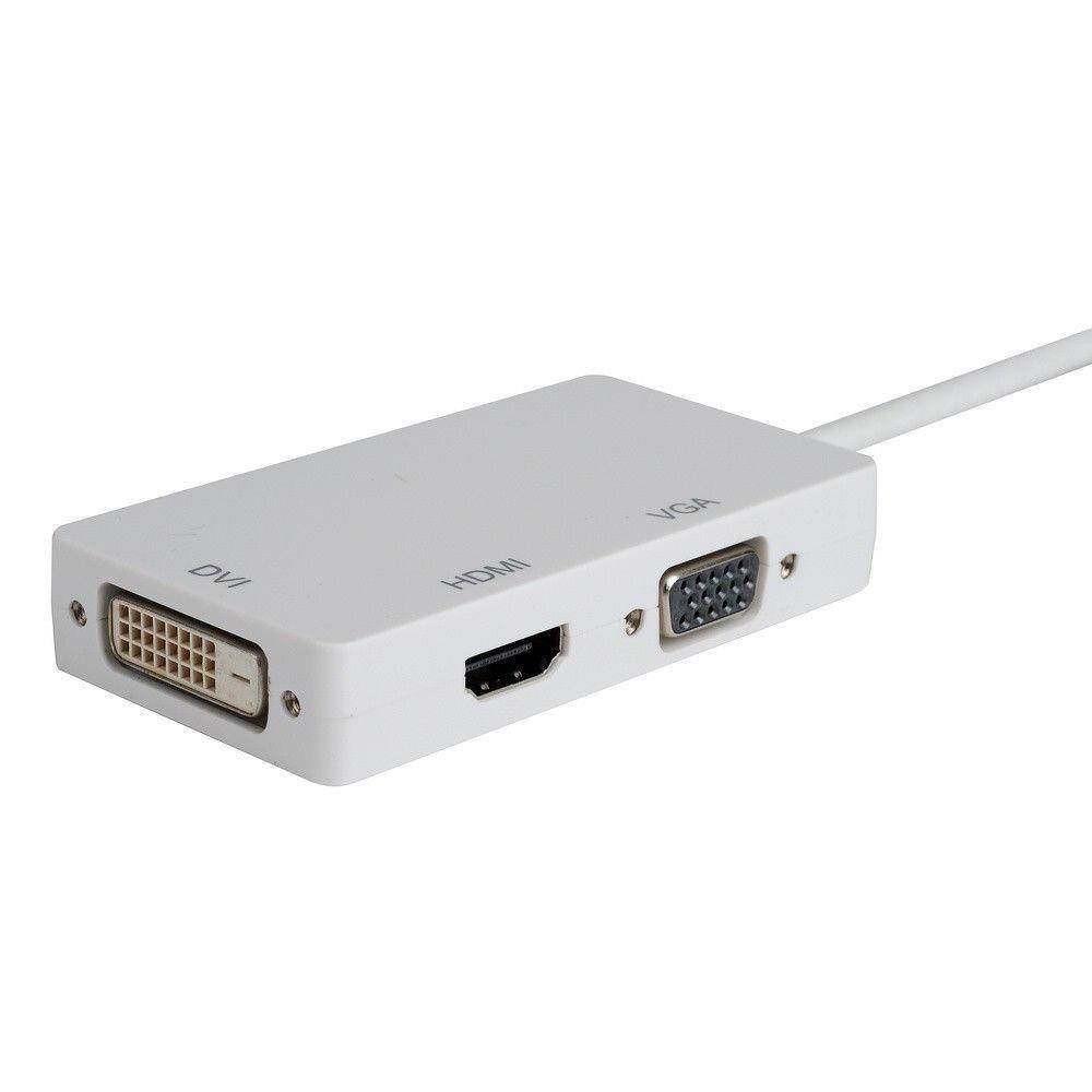 Mini DP Displayport 1.2 Thunderbolt to DVI VGA HDMI 4K*2K Adapter 3 in1 fo Apple