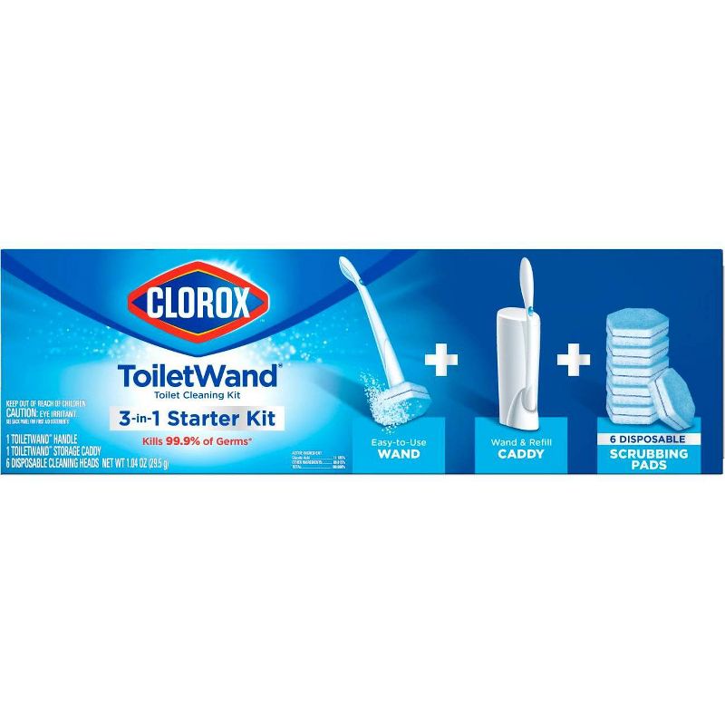Clorox ToiletWand Disposable Toilet Cleaning System - ToiletWand Storage Caddy and 6 Refill Heads