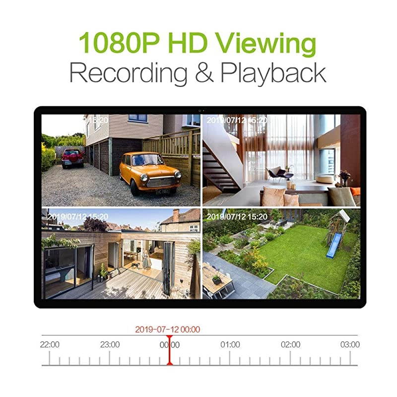 1080P Wireless Security Camera System, 8CH NVR 4Pcs Outdoor WiFi Surveillance Camera with Night Vision, Waterproof, Motion Alert, Remote Access,1TD HDD Included M430-D