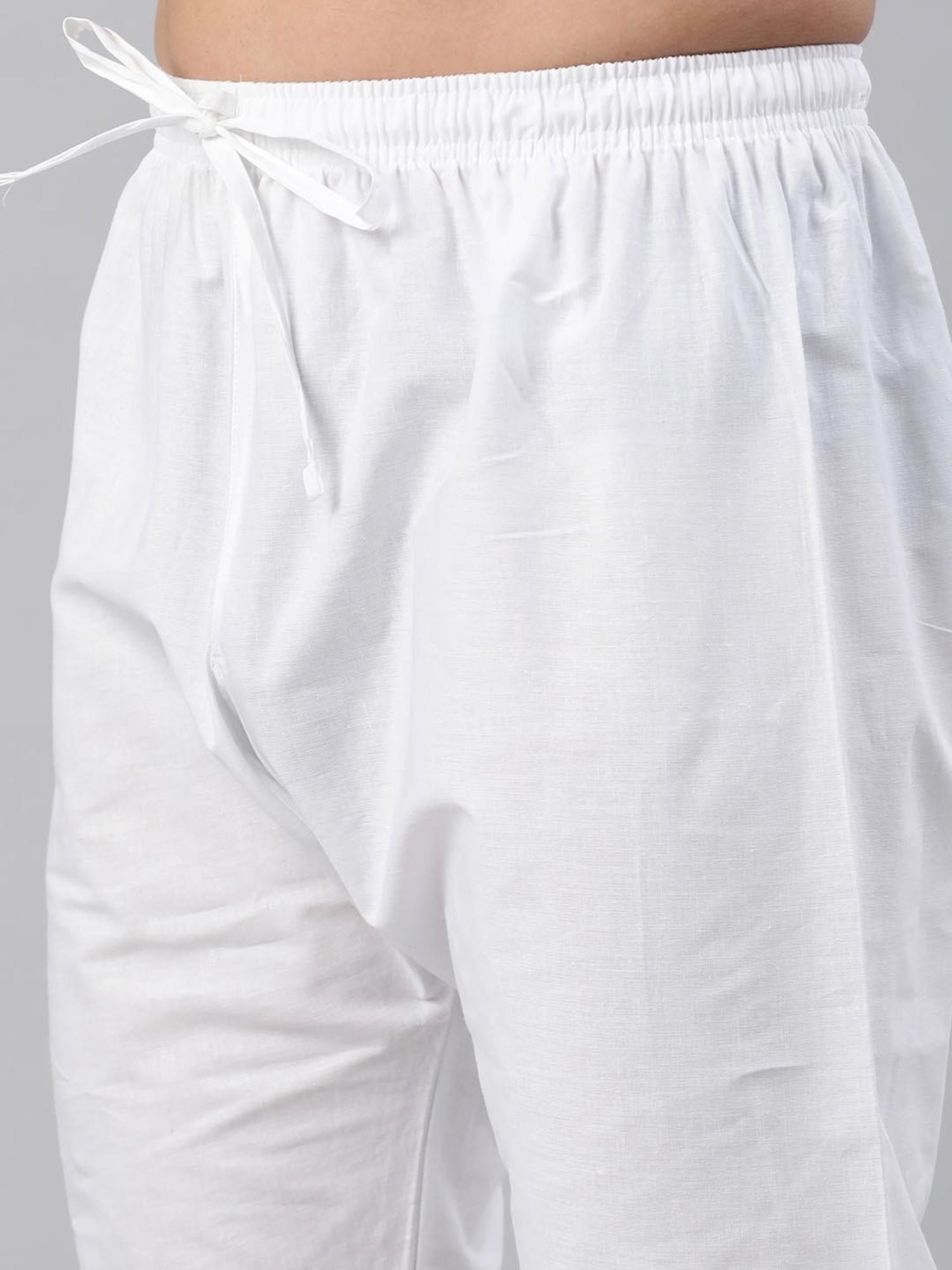 Manthan Navy & White Regular Fit Self Design Kurta & Pyjamas Set